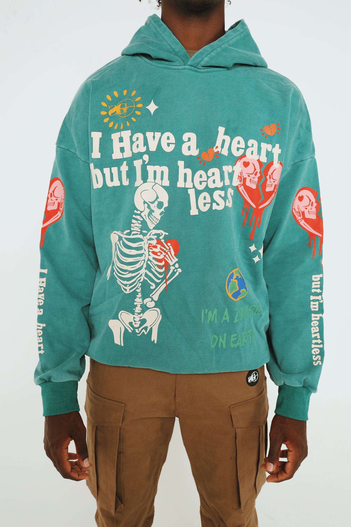 Heartless: Hoodie (Acid Wash - Green)