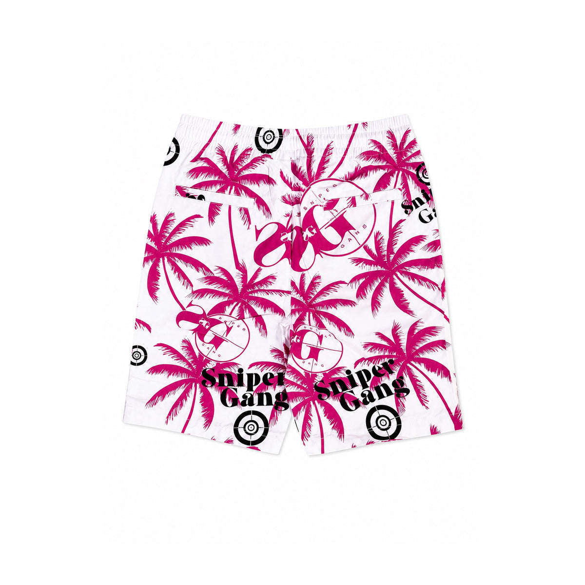 Palm Print Button-Up (Pink/White)