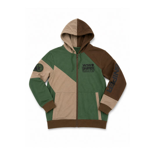 Sniper Zip-up Hoodie (Green/Brown/Tan)