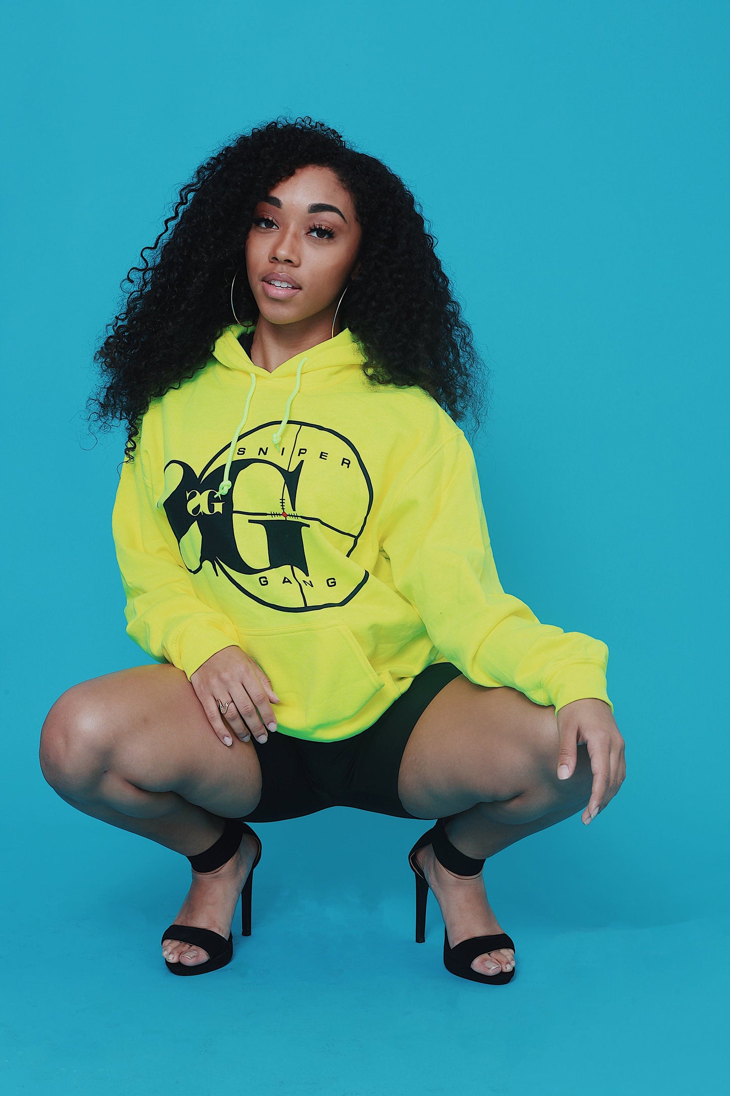 Hoodie: Sniper Gang Logo (Safety Green)