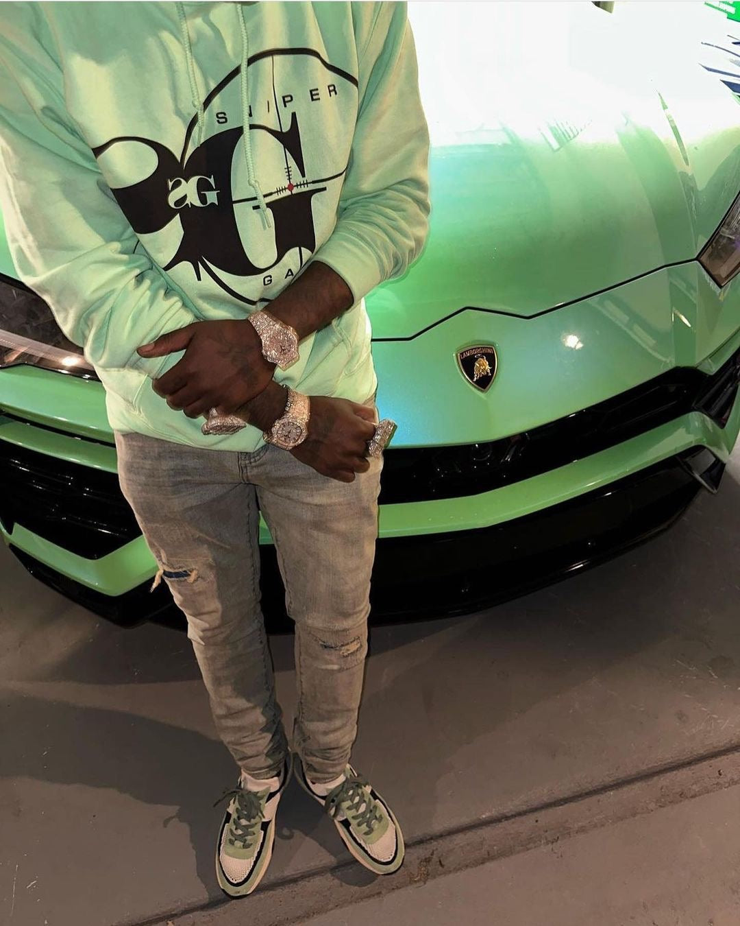 Hoodie: Sniper Gang Logo (Mint)