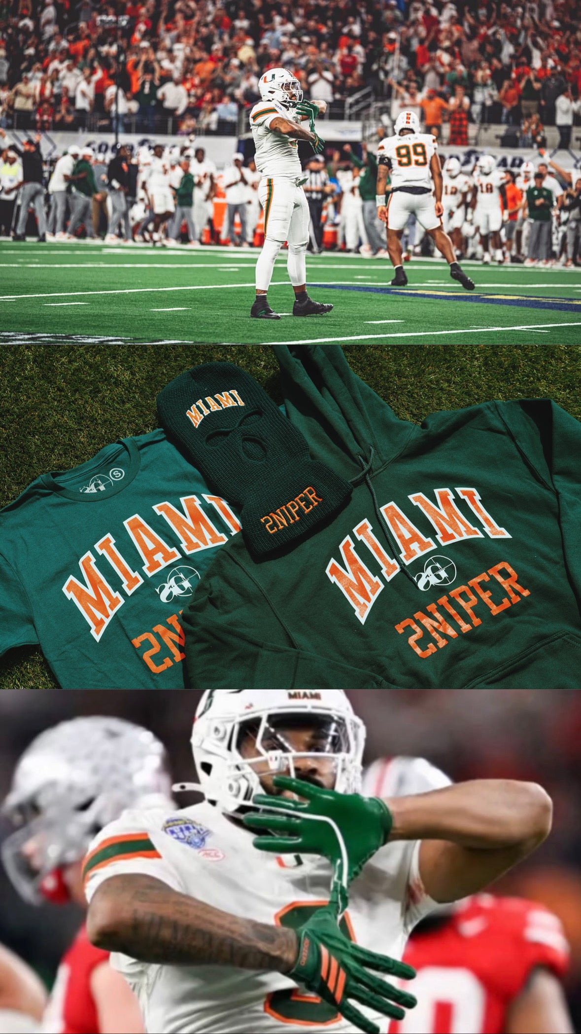 MIAMI Ski Mask (Canes - Forest Green)