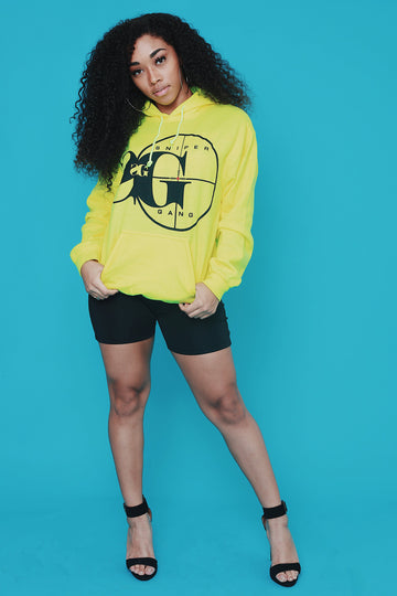 Hoodie: Sniper Gang Logo (Safety Green)