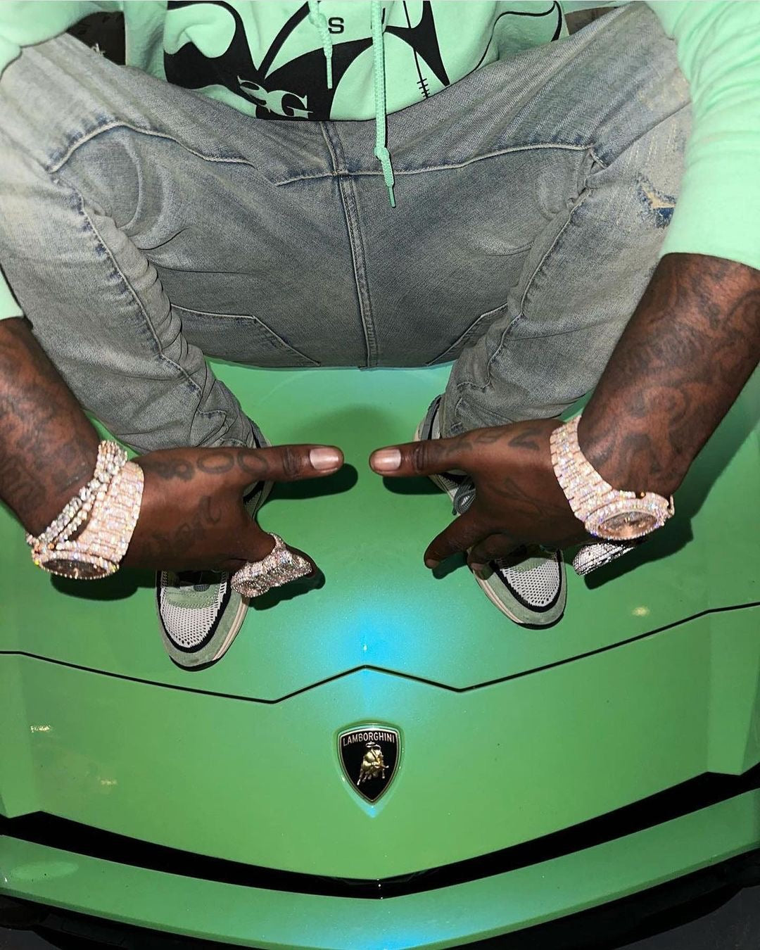 Hoodie: Sniper Gang Logo (Mint)