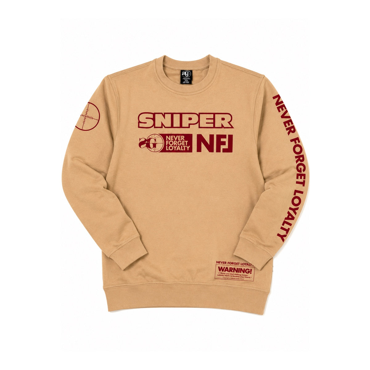 NFL Sniper Crewneck (Tan/Maroon)