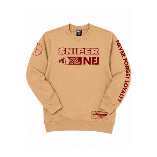 NFL Sniper Crewneck (Tan/Maroon)