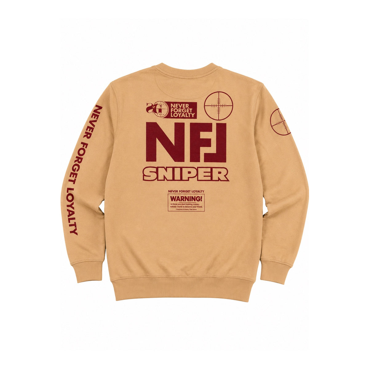 NFL Sniper Crewneck (Tan/Maroon)
