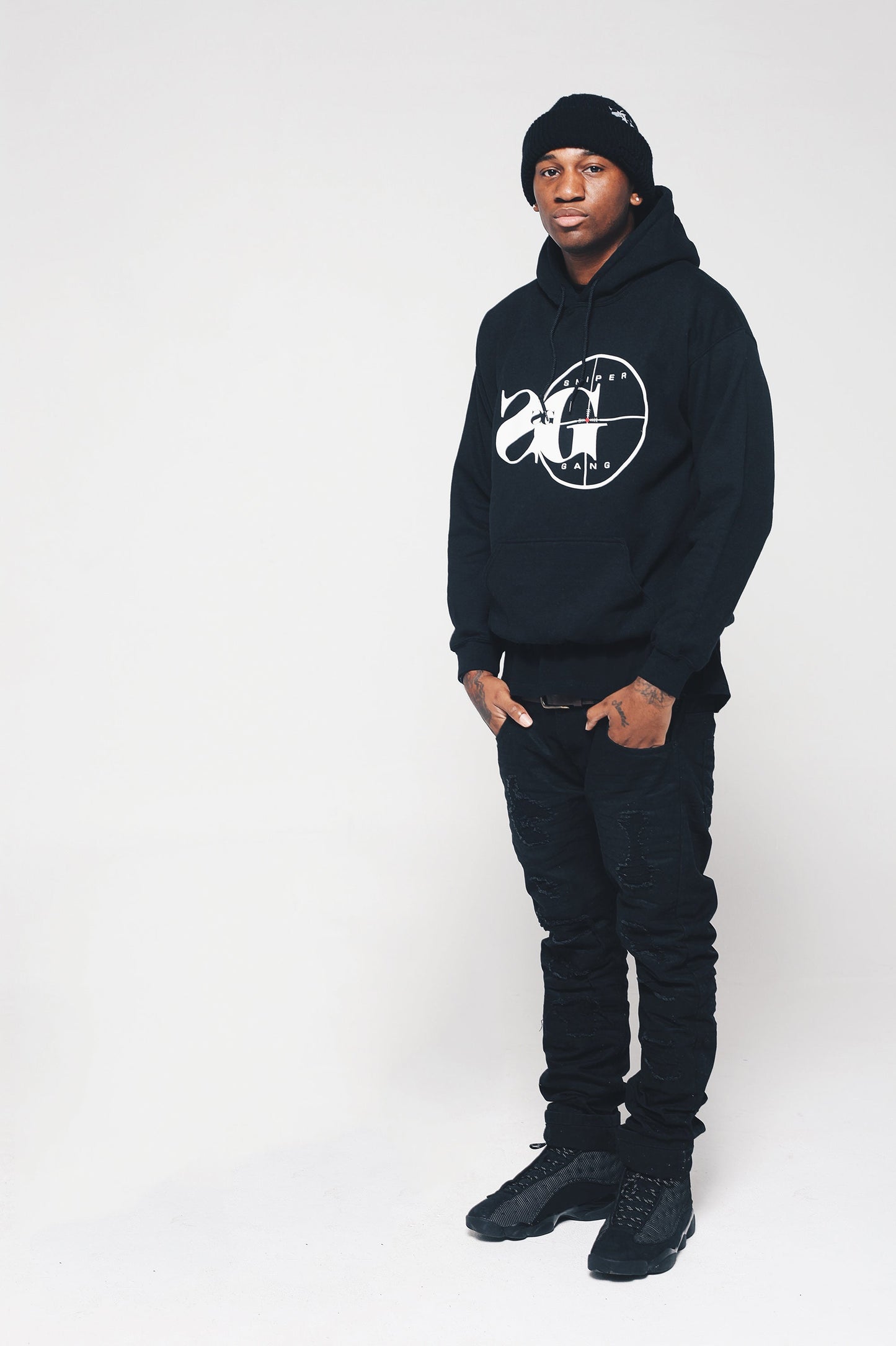 Hoodie: Sniper Gang Logo BLK