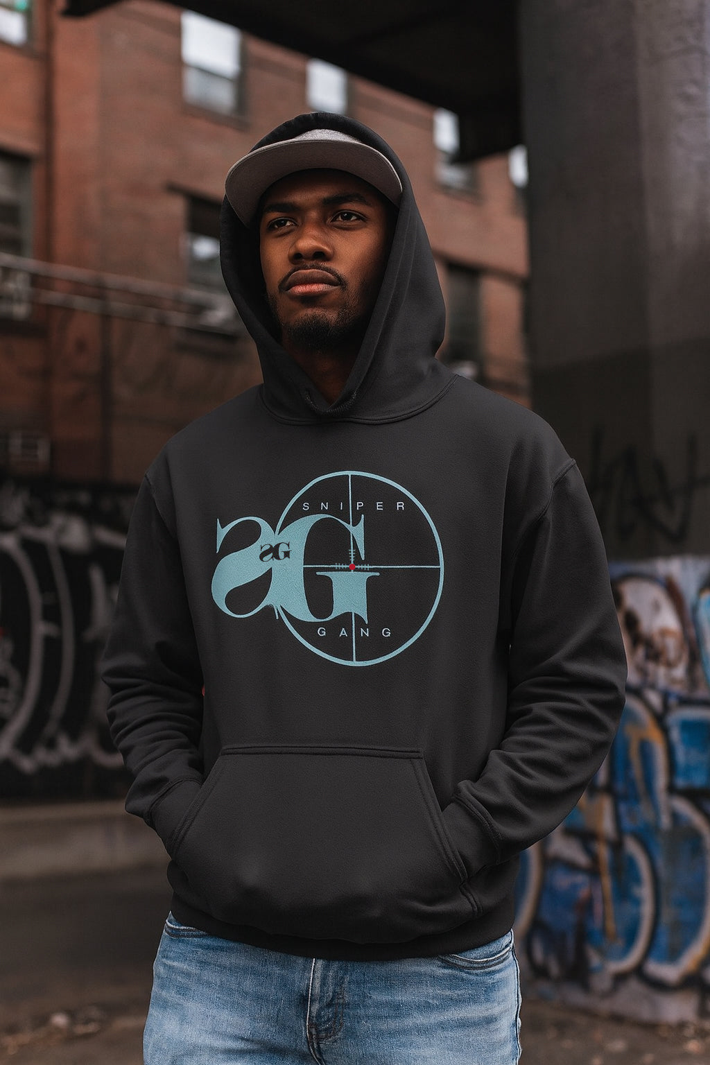 Hoodie: Sniper Gang Logo (Gamma Blue)