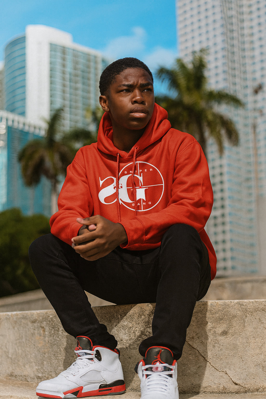 Hoodie: Sniper Gang Logo RED