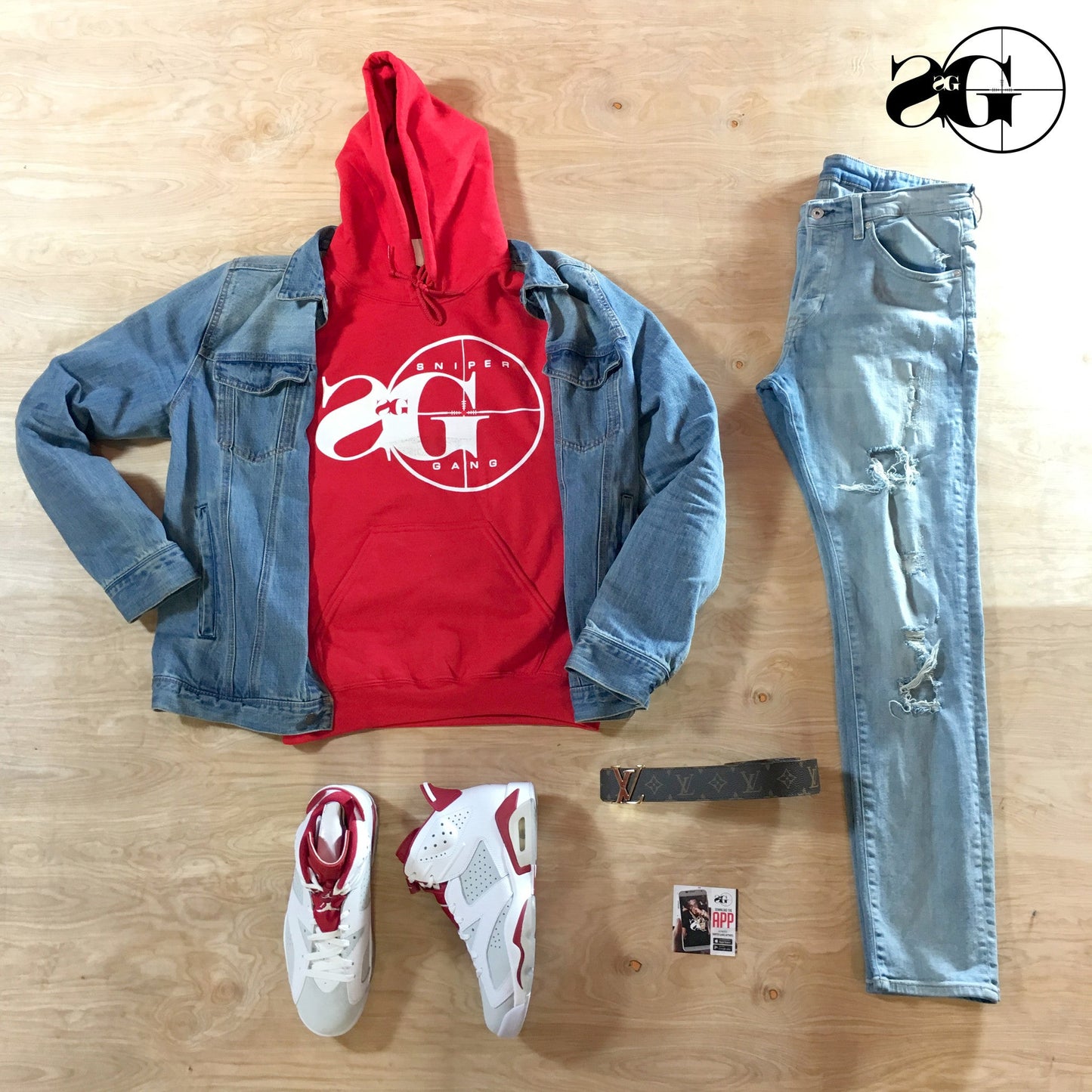 Hoodie: Sniper Gang Logo RED