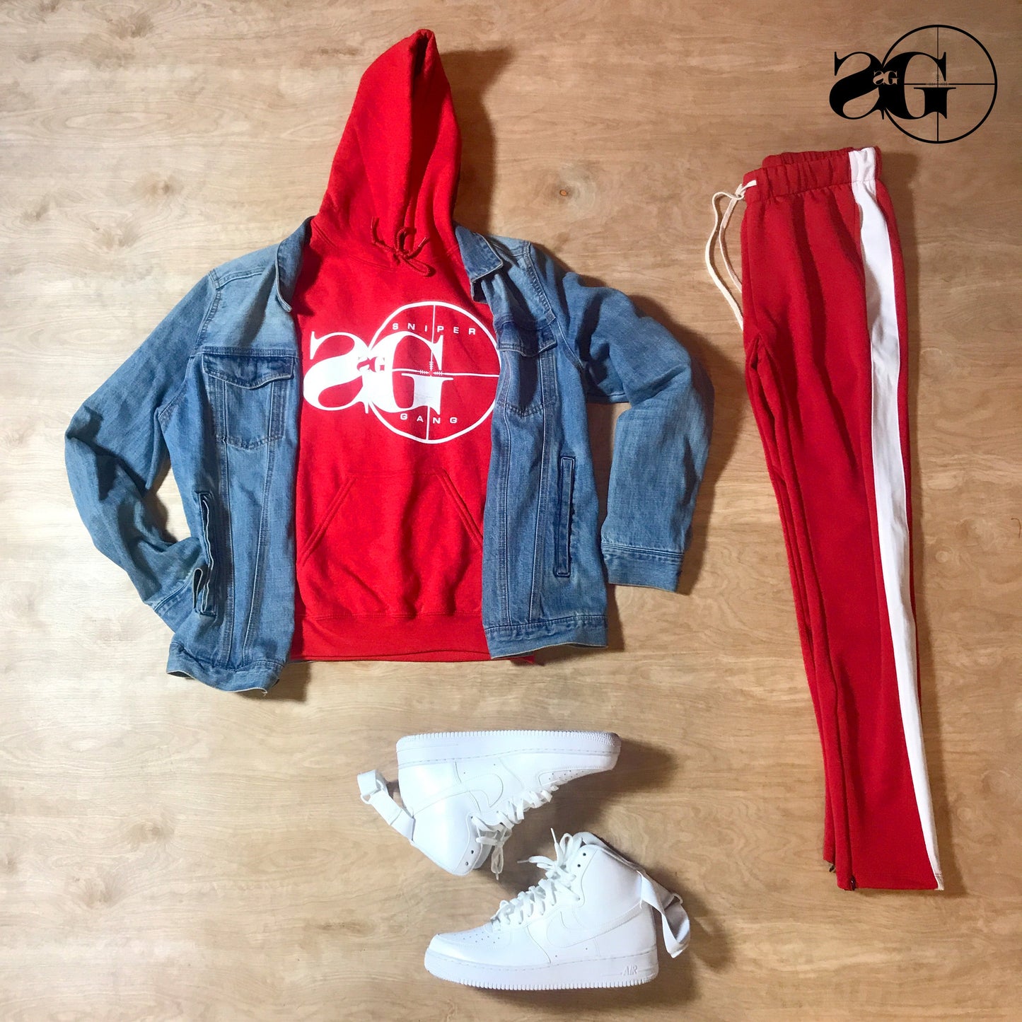 Hoodie: Sniper Gang Logo RED