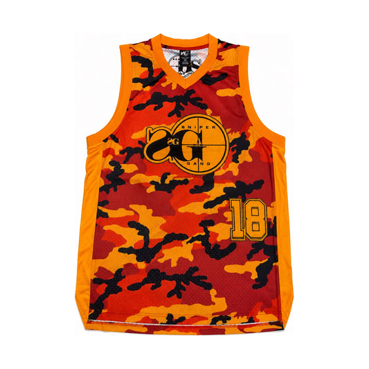 SG Basketball Jersey (Orange/Camo)
