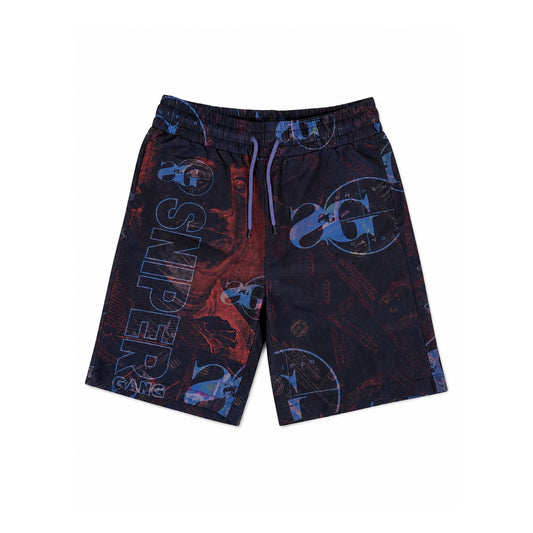 Dark Graphic Shorts (Black)