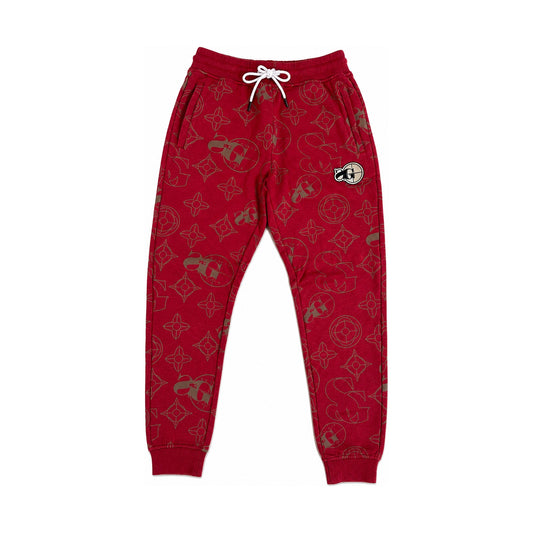 Monogram Joggers (Red)