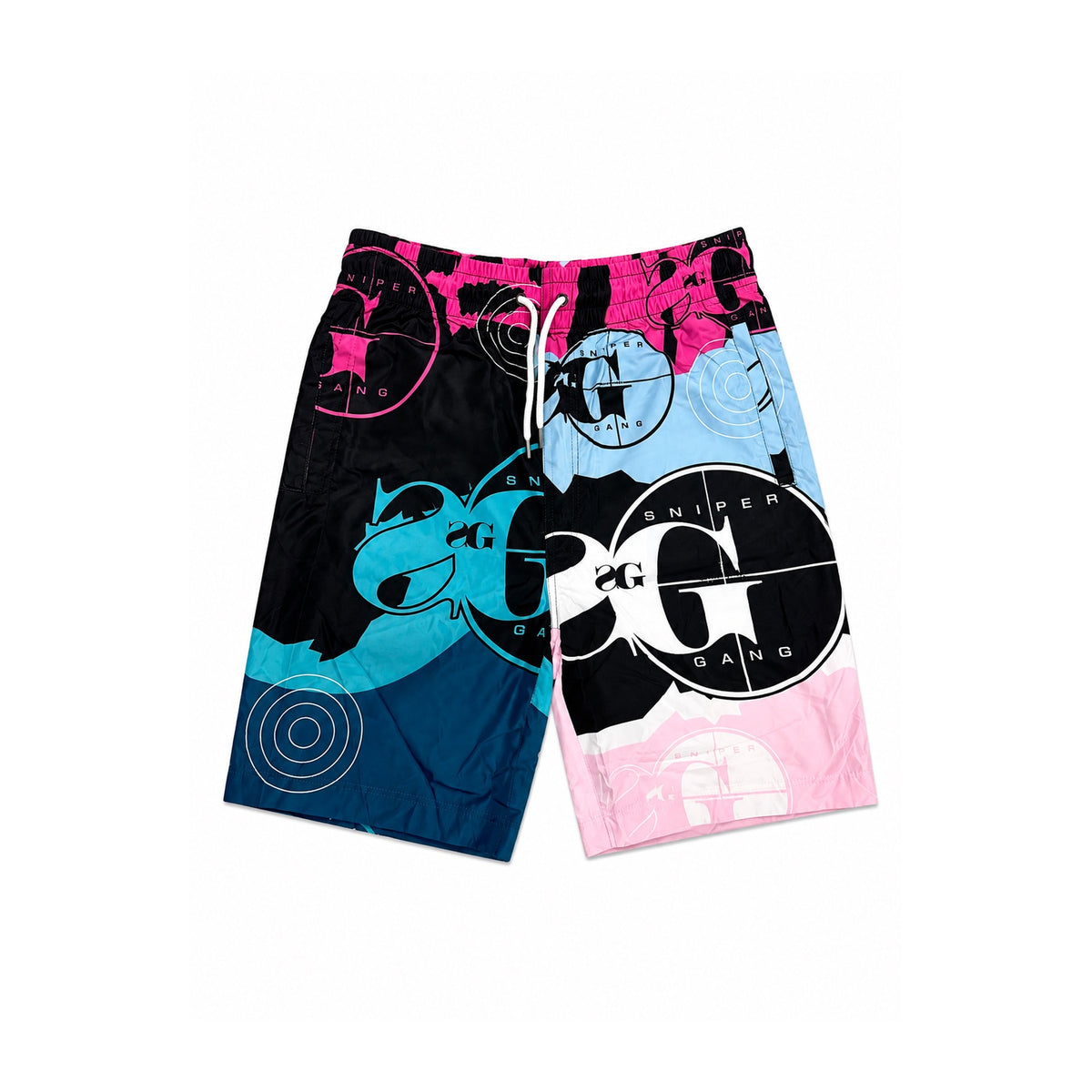 Graphic Board Shorts (Pink/Blue)