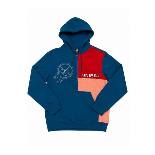 Colorblock Hoodie (Blue/Red/Peach)