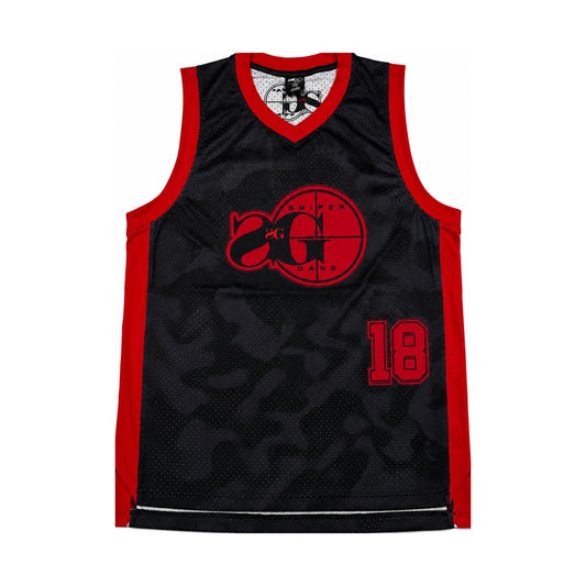 SG Basketball Jersey (Black/Red)