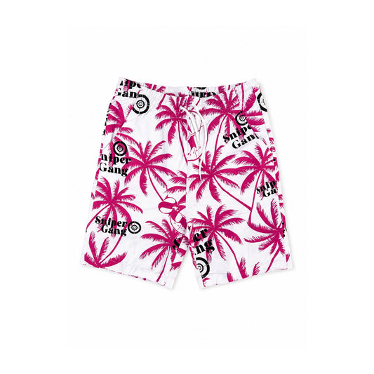 Palm Print Shorts (Pink/White)