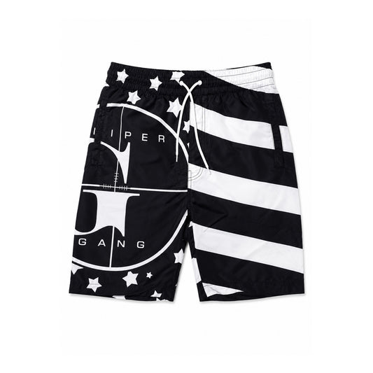 Flag Shorts (Black/White)