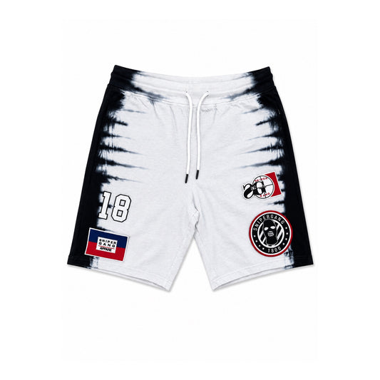 Tie-Dye Patch Shorts (White/Black)