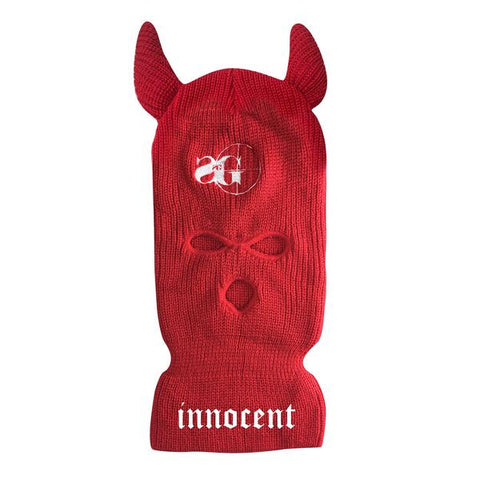 Ski Mask - Innocent (Devil Horns: RED/WHT)