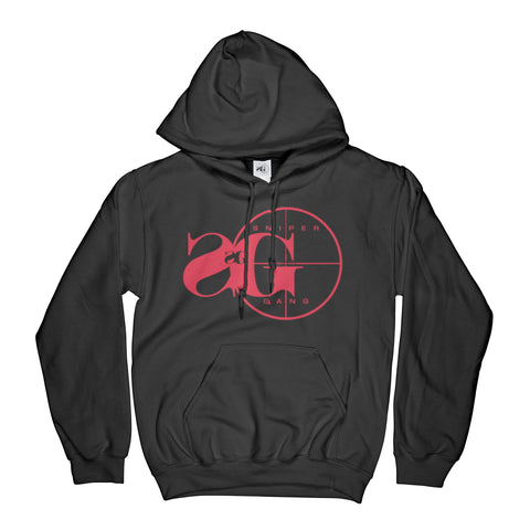 Hoodie: Sniper Gang Logo BLACK/RED
