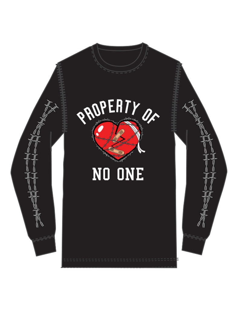 PROPERTY OF NO ONE L/S TEE (Black)